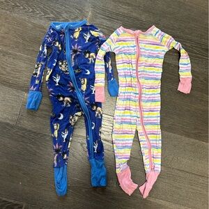 Little Sleepies Blue and Pink Kids Footies